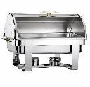 Sofisticada fuente buffet de acero inoxidable.webp