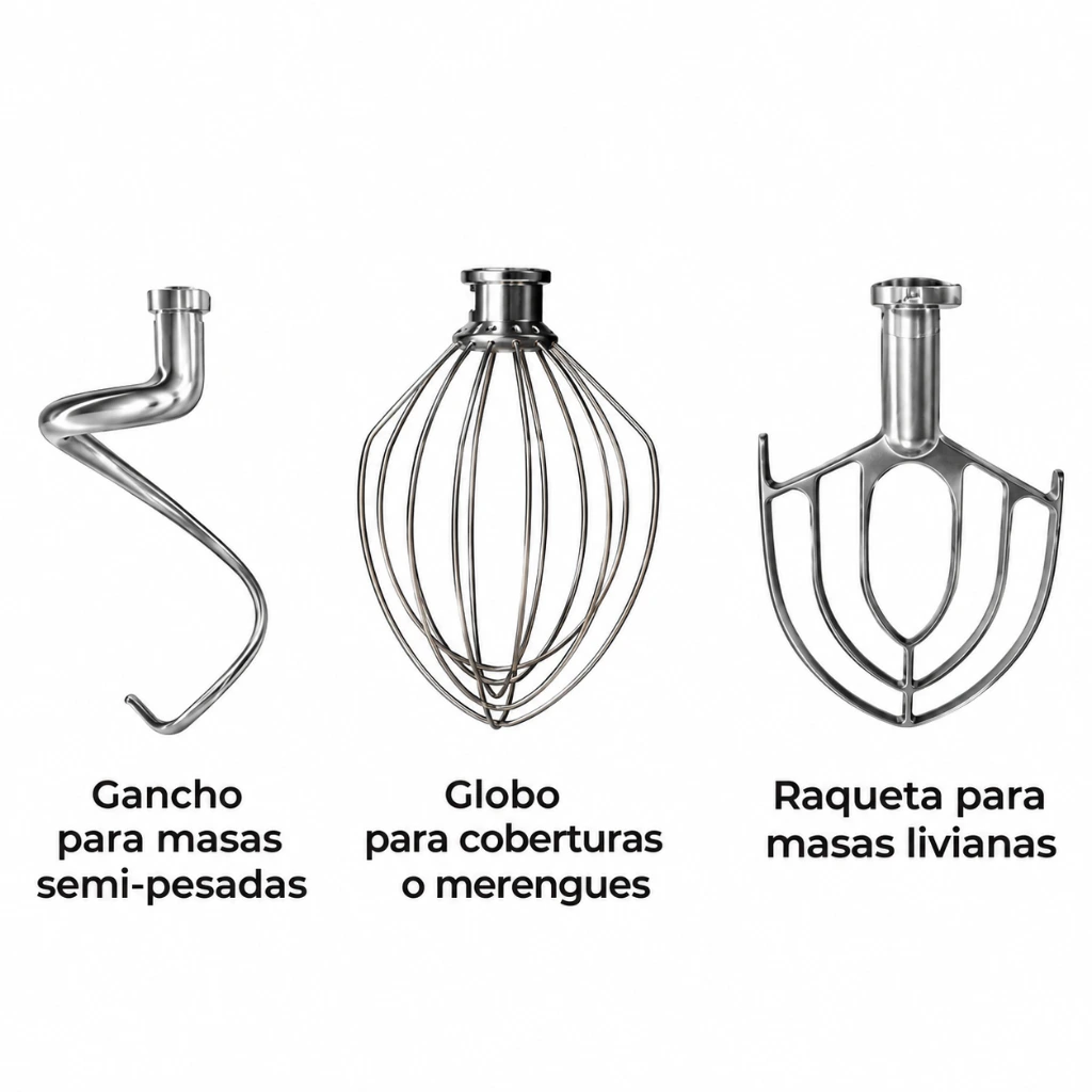 Accesorios de amasado en acero inoxidable.webp
