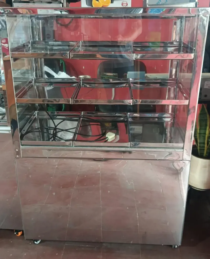 VITRINA DE PIE 70CM 2 CALENTADOR 9 BANDEJAS 3 NIVEL