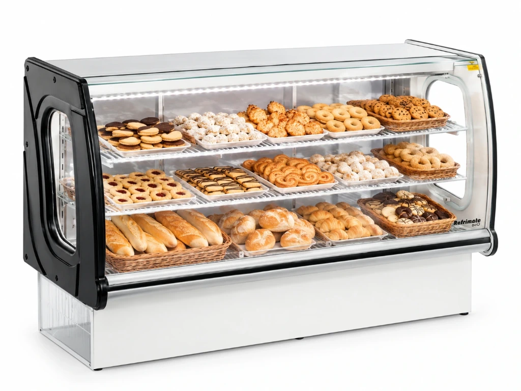 [545] VITRINA PANORAMICA NEUTRA SECA 1.80CM REFRIMATE VPS-1800 NEGRO
