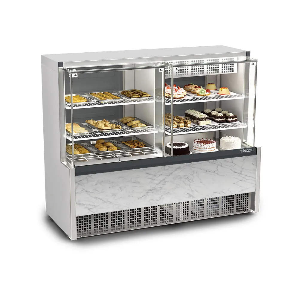 [622] VITRINA GELOPAR CALIENTE/FRIO GQEA-140R, COLOR BLANCO FRIO ESTATICO
