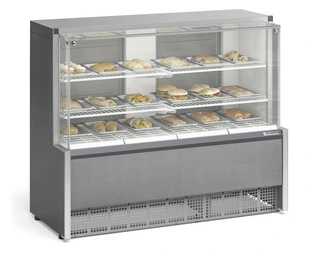 [766] VITRINA TERMICA CALIENTE GELOPAR MEQA-140R GRIS LUZ LED 140CM