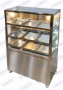 EXHIBIDORA DE PIE 9B INOX 80CM LUZ CALIDA