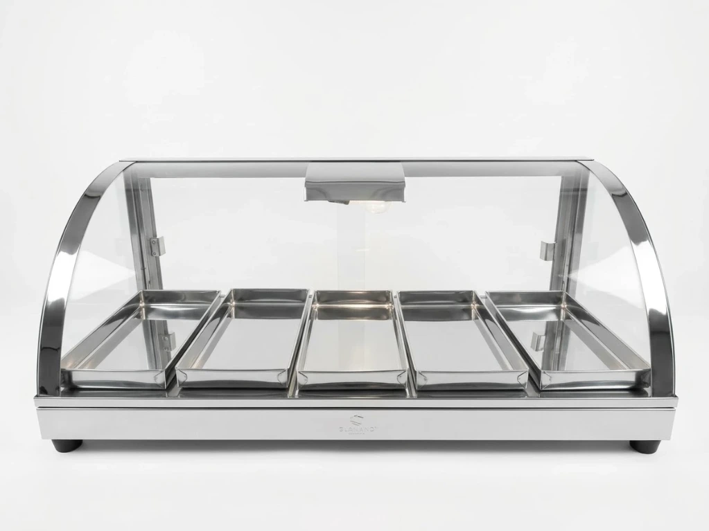 [1061] Exhibidora Curvo Vidrio Nac 4B 1NIVEL 75X35X44