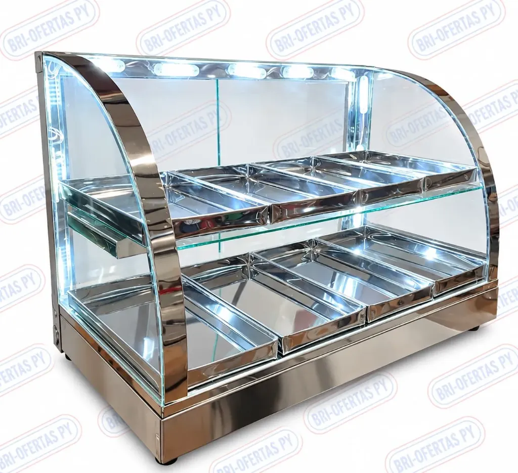 [1158] EXHIBIDORA CURVO ACRILICO 8B LUZ LED