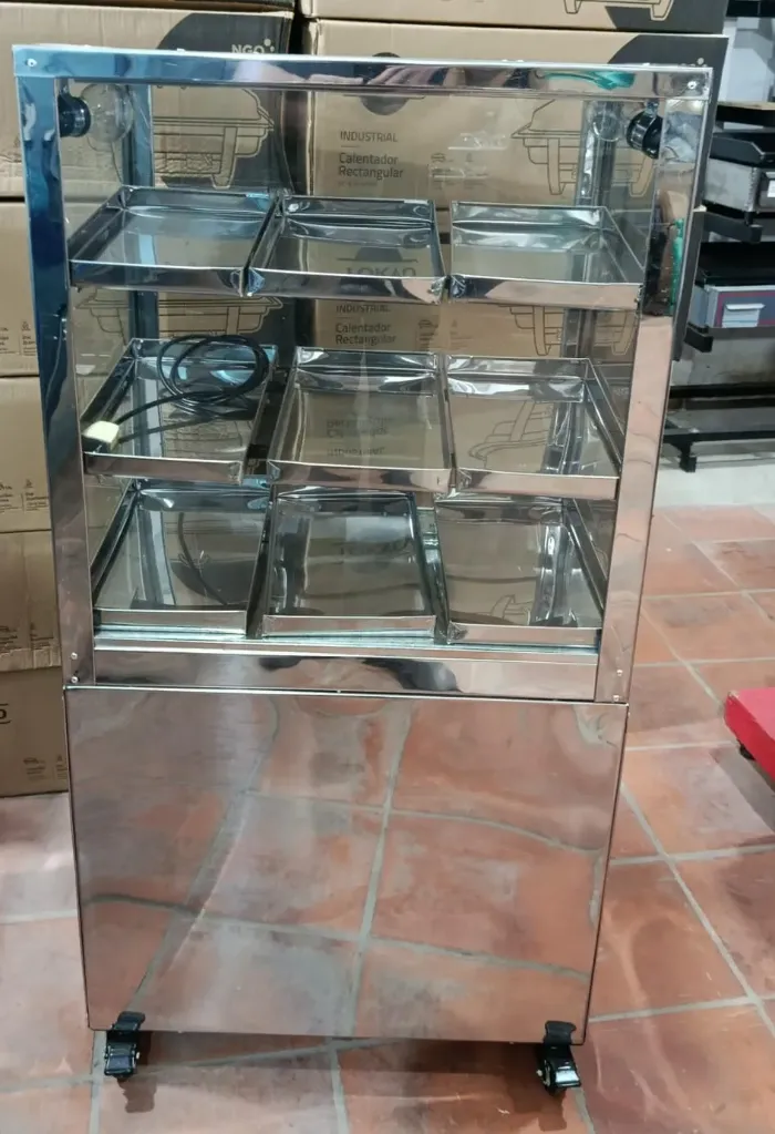 EXHIBIDORA PIE 60CM 9B FOCO INOXIDABLE