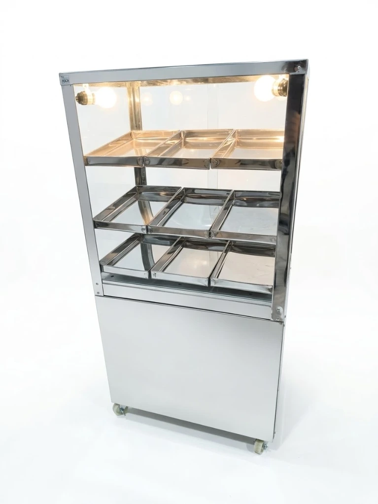 [1286] Exhibidora Pie 60CM 9B Foco Inoxidable