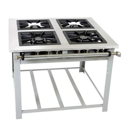 [1343] COCINA INDUSTRIAL VENANCIO 4H INOXIDABLE 2/D 2/S