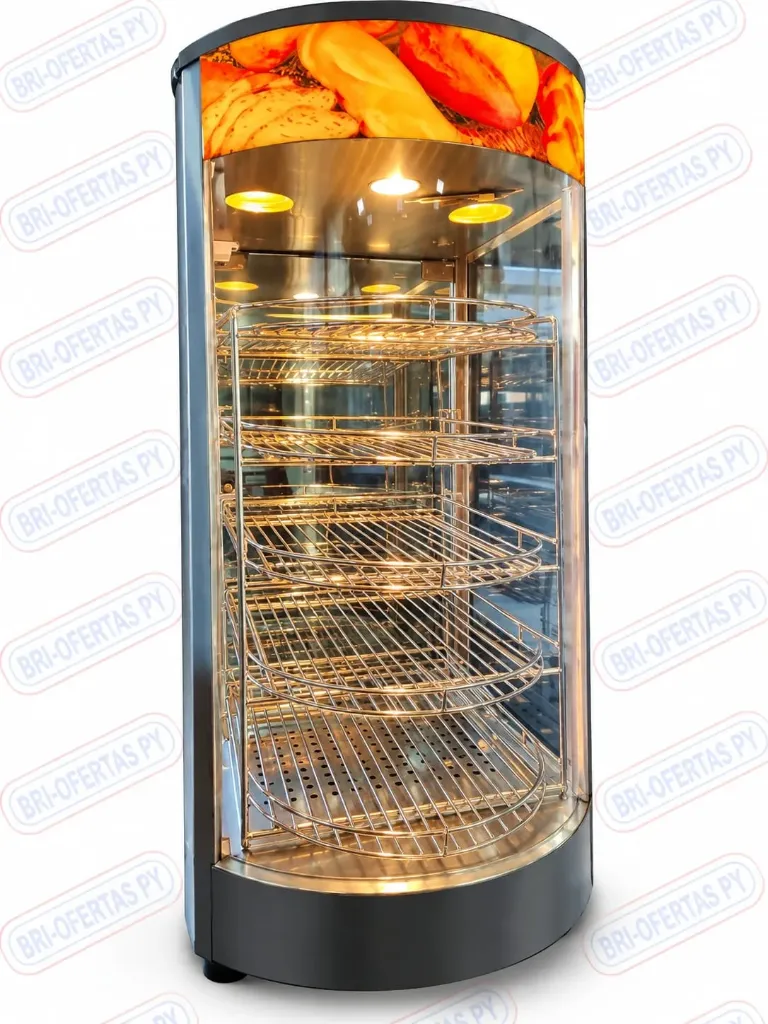 [1452] ESTUFA VERTICAL MESA VIDRIO CURVO GASTROBRAS 5 NIVEL