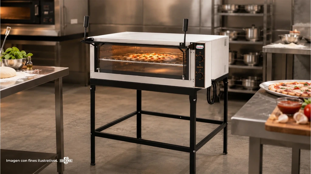 [1607] HORNO PIZZERO ELÉCTRICO TOSTANTO GASTROBRAS 90X90 CON PIEDRA REFRACTARIA