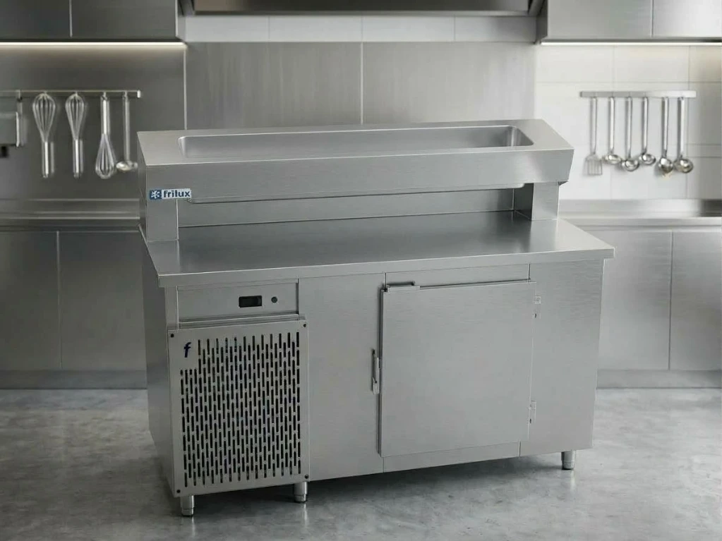 [1674] MESADA REFRIGERADA FRILUX CON TOPINERA 1,5MTS SIN BANDEJAS