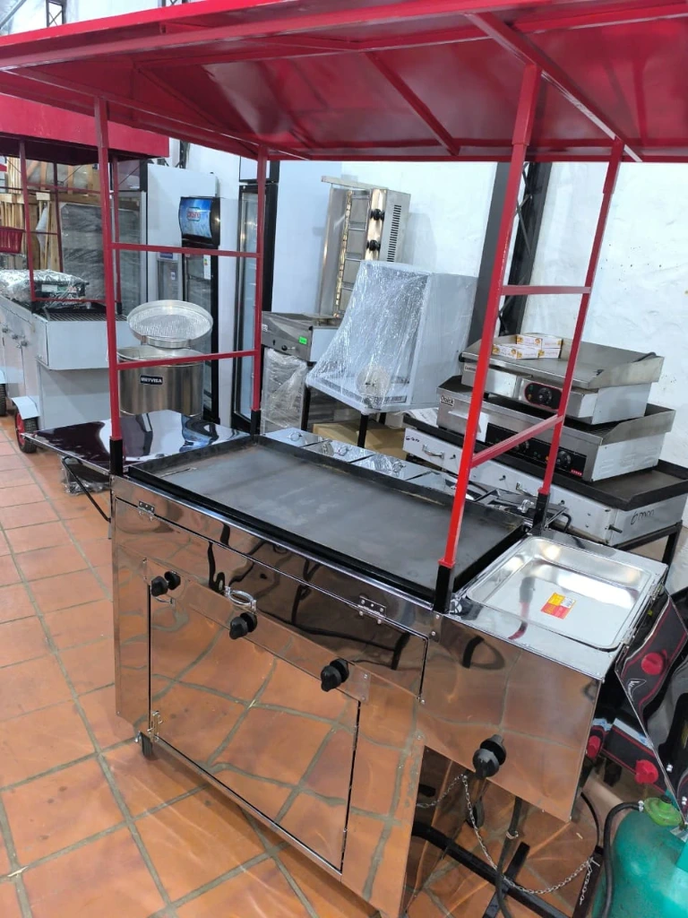 [1700] CARRITO LOMITERO 100X50 CON HERVIDORA DE PANCHOS LYM