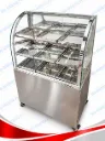 Exhibidora Nacional Neutra Seca 9B Pie Curvo Vidrio Puerta Vidrio Espejado, Luz Led 70X40X118
