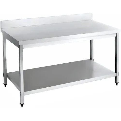 Mesa Inox 304 Gastrobras Contra Pared 2 Nivel 180X70X85